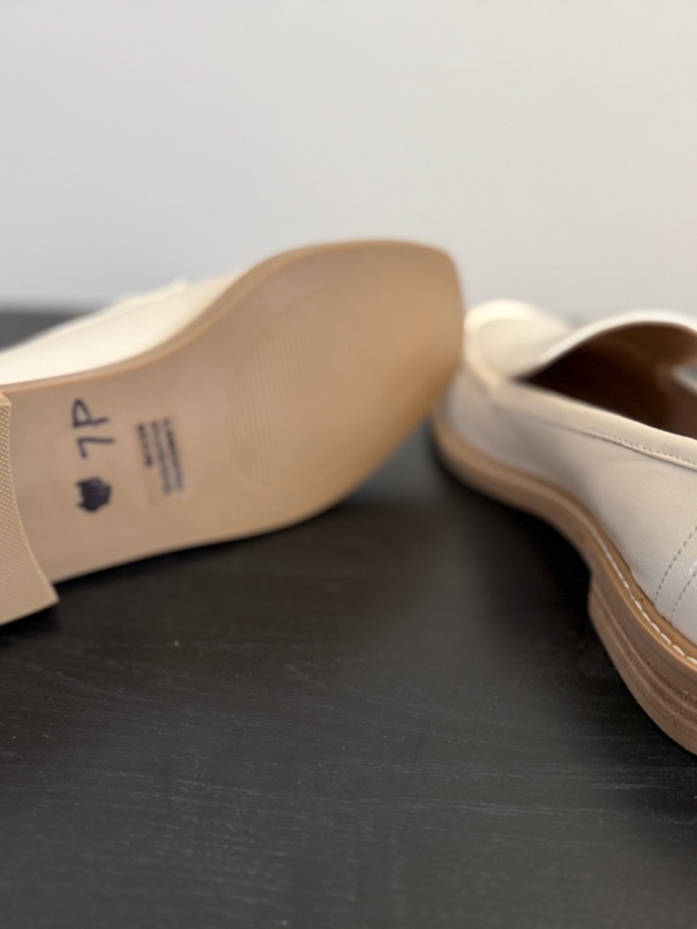 Dolce Vita Fran Loafers Cream Square Toe Slip On Flats Womens 5.5 NWOT - Picture 7 of 9